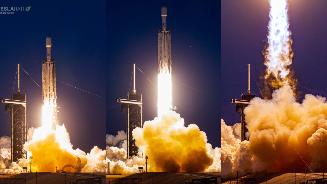 SpaceX’in dev Falcon Heavy roketinin fırlatılması, uzay istasyonundan işte böyle görüntülendi
