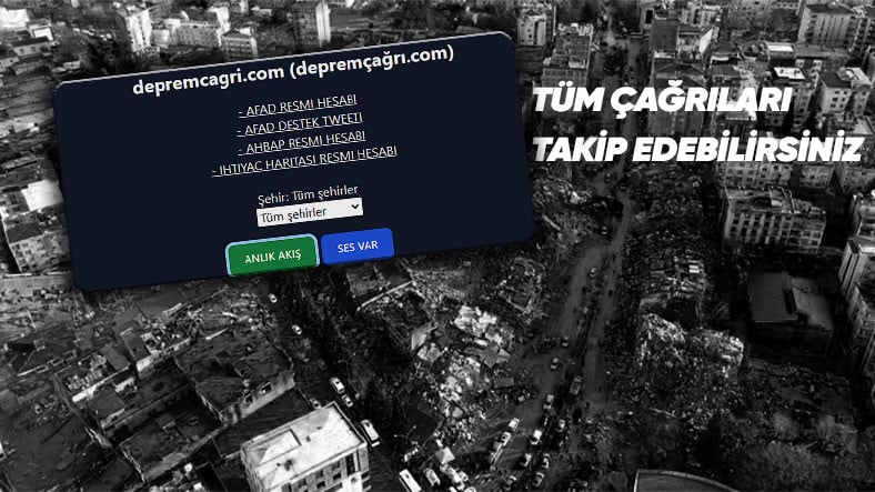 Twitter’dakli Tüm Deprem Çağrılarını Görebileceğiniz Site