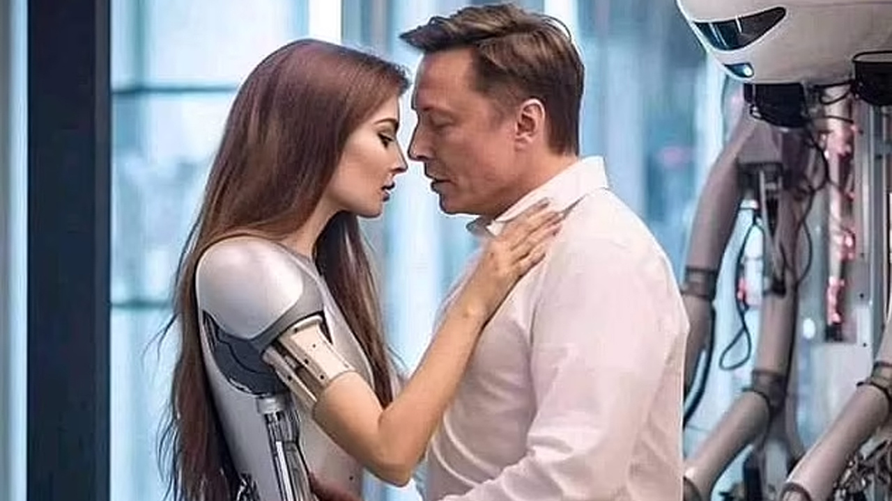 Elon Musk’ın insansı robotlarla öpüştüğü görüntüler interneti salladı