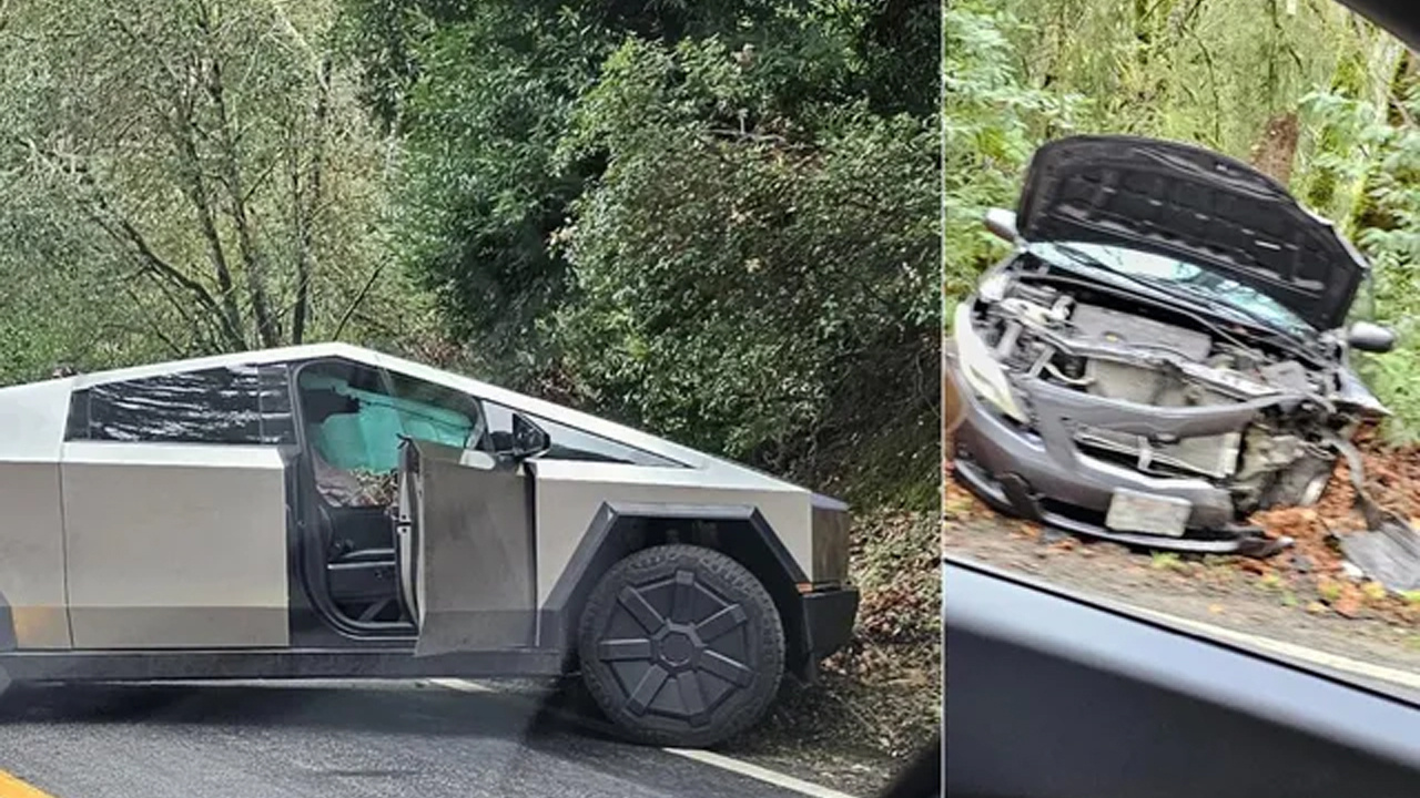 Tesla Cybertruck’ın karıştığı ilk kazaya ait görüntüler internette ortaya çıktı